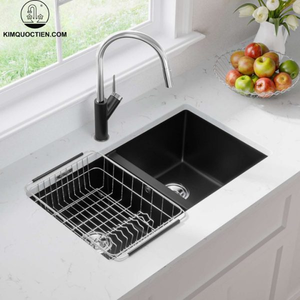 Chậu Rửa Chén KONOX VELOCI 760D Black 2 Hộc Màu Đen