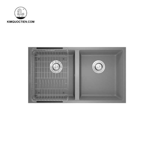 Chậu rửa chén KONOX VELOCI 760D Grey 2 hộc màu xám
