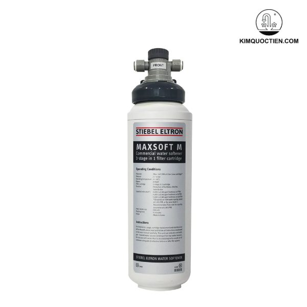Máy lọc nước STIEBEL ELTRON Maxsoft M với lõi lọc 3 trong 1 nhỏ gọn, loại bỏ cặn bẩn, làm mềm nước cứng và khử mùi clo, mang đến nguồn nước máy sạch sẽ và tiện lợi cho gia đình.