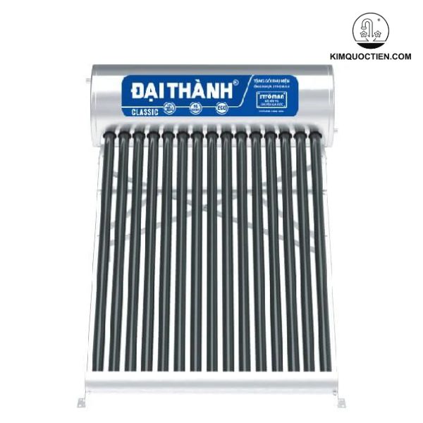 Máy năng lượng mặt trời Đại Thành 150 lít Classic 70-10 với ống thủy chân không 5 lớp, công nghệ Châu Âu và sơn phun tĩnh điện, mang đến nguồn nước nóng an toàn, tiết kiệm và thân thiện với môi trường cho gia đình dưới 4 người.