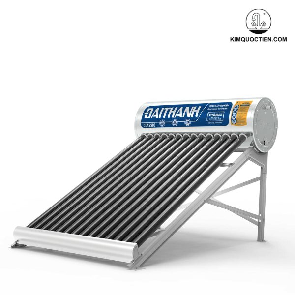 Máy năng lượng mặt trời Đại Thành 150 lít Classic 70-10 dạng ống với công nghệ Châu Âu, sơn phun tĩnh điện, an toàn tuyệt đối và tiết kiệm 100% điện năng, mang đến nguồn nước nóng bền bỉ và thân thiện với môi trường.