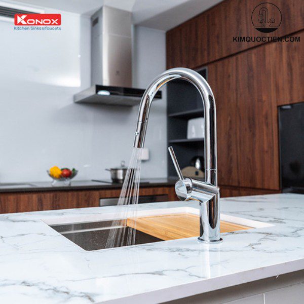 Chất liệu chrome cao cấp giữ vẻ ngoài của vòi nước luôn sáng bóng