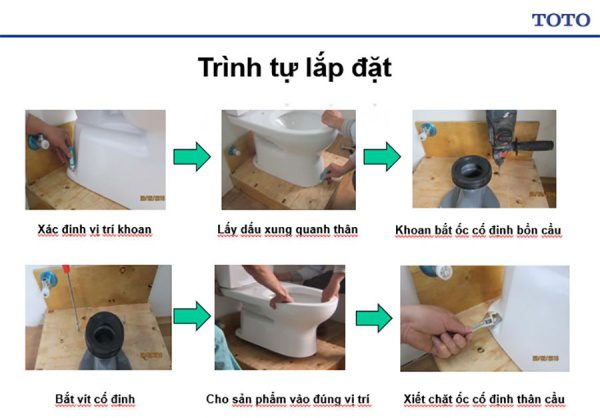Cách lắp đặt bồn cầu toto