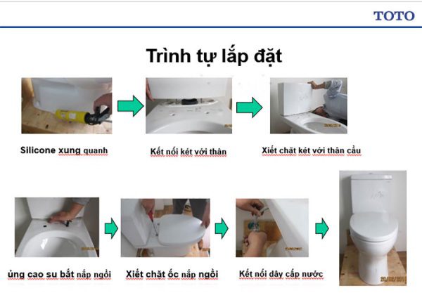 Cách lắp đặt bồn cầu toto