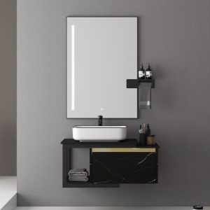 Bộ Tủ Chậu MOWOEN MW6801S-100B Đen 1000mm