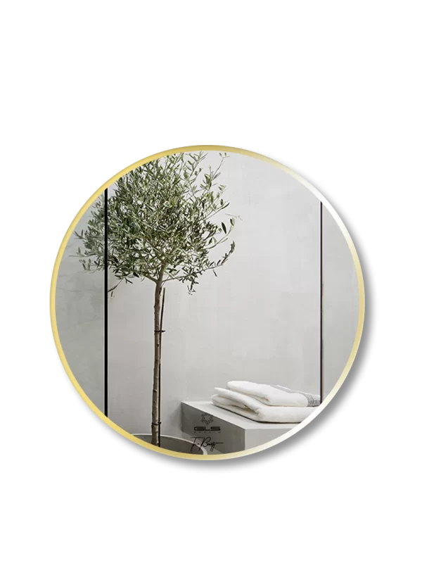 Gương GLS F11C80 Tròn Viền Nhôm Đen Dòng F 60cm