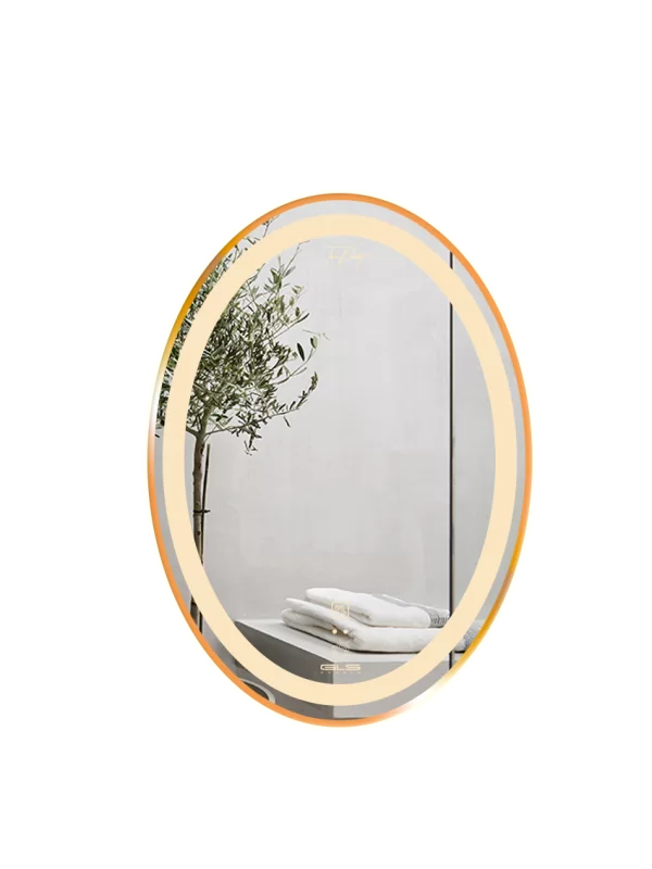 Gương Led GLS Q21E35 Ellipes Viền Nhôm Đen Dòng Q 50x70cm