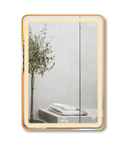 Gương Led GLS Q21R35 Chữ Nhật Viền Nhôm Đen Dòng Q 50x70cm