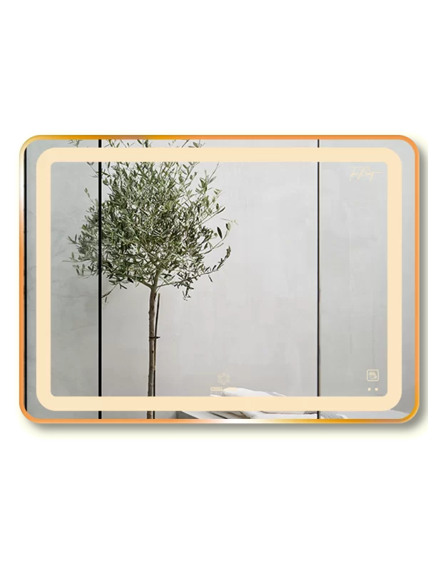 Gương Led GLS Q21R65 Chữ Nhật Viền Nhôm Đen Dòng Q 80x60cm