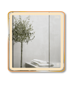 Gương Led GLS Q21S25 Vuông Viền Nhôm Đen Dòng Q 60x60cm