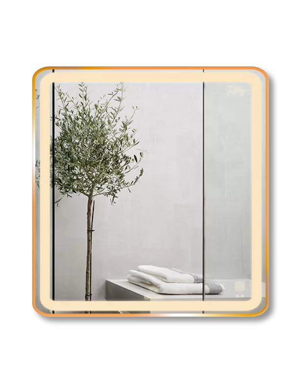 Gương Led GLS Q21S25 Vuông Viền Nhôm Đen Dòng Q 60x60cm