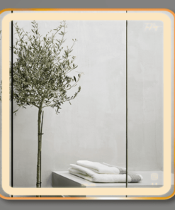 Gương Led GLS Q23S25 Vuông Viền Nhôm Vàng Hồng Rose Dòng Q 60x60cm