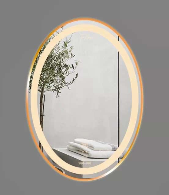 Gương Led GLS Q23E35 Ellipes Viền Nhôm Vàng Hồng Rose Dòng Q 50x70cm