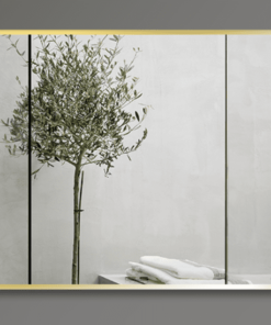 Gương GLS F13R60 Chữ Nhật Viền Nhôm Vàng Hồng Rose Dòng F Ngang 80x60cm