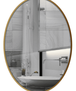 Gương GLS F12E30 Ellipes Viền Nhôm Vàng Gold Dòng F 50x70cm