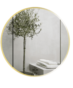 Gương GLS F12C80 Tròn Viền Nhôm Vàng Gold Dòng F 60cm