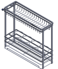 Giá Gia Vị Chai Lọ GARIS GK02.20E Inox Xước Mờ Nan Vuông Cánh Kéo 200mm