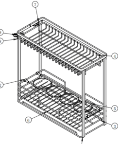 Giá Gia Vị Chai Lọ GARIS GK02.25E Inox Xước Mờ Nan Vuông Cánh Kéo 250mm