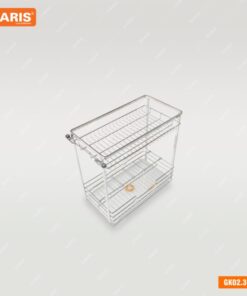 Giá Gia Vị Chai Lọ GARIS GK02.30E Inox Xước Mờ Nan Vuông Cánh Kéo 300mm