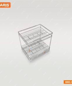 Giá Gia Vị Chai Lọ GARIS GK02.40E Inox Xước Mờ Nan Vuông Cánh Kéo 400mm
