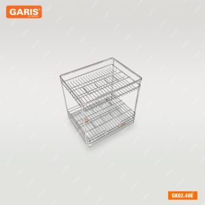 Giá Gia Vị Chai Lọ GARIS GK02.40E Inox Xước Mờ Nan Vuông Cánh Kéo 400mm