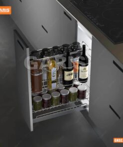 Giá Dao Thớt Gia Vị Chai Lọ GARIS GK02.25C Inox Mạ Chrome Nan Vuông Cánh Kéo 250mm