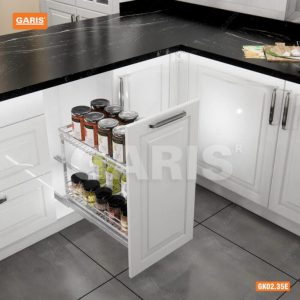 Giá Gia Vị Chai Lọ GARIS GK02.35E Inox Xước Mờ Nan Vuông Cánh Kéo 350mm