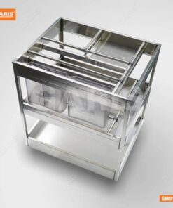 Giá Dao Thớt Gia Vị Chai Lọ GARIS GM01.40 Inox Nan Hộp Cánh Kéo 400mm