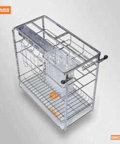 Giá Dao Thớt Gia Vị Chai Lọ GARIS GM02.30C Inox Mạ Chrome Nan Vuông Cánh Kéo 300mm