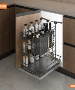 Giá Dao Thớt Gia Vị Chai Lọ GARIS MM02.30N Thép Màu Titan Rộng 245mm