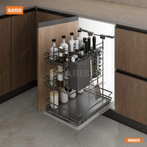 Giá Dao Thớt Gia Vị Chai Lọ GARIS MM02.35N Thép Màu Titan Rộng 295mm