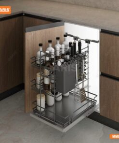 Giá Dao Thớt Gia Vị Chai Lọ GARIS MM02.40N Thép Màu Titan Rộng 345mm