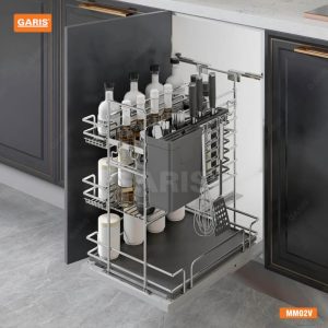 Giá Dao Thớt Gia Vị Chai Lọ GARIS MM02.40V Inox Bóng Gương Rộng 345mm