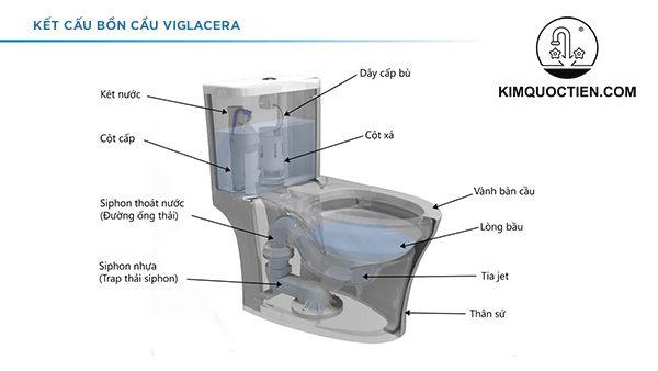 Tìm hiểu cấu tạo bồn cầu Viglacera và nguyên lý hoạt động