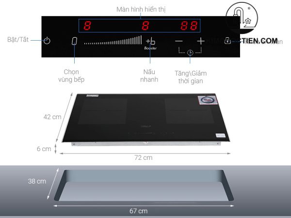 Bếp từ đôi CHEFS EH-DIH328