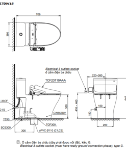 Bản vẽ kỹ thuật TOTO MS857DW18
