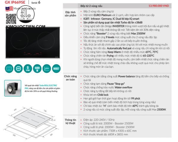 Bếp từ GrandX GX IP669SE