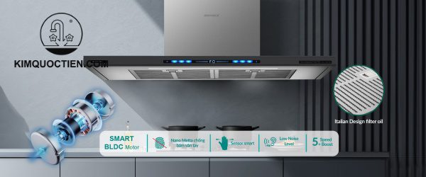 Máy hút mùi áp tường GrandX GX H90T78G