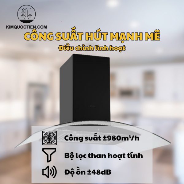 Máy hút mùi kính cong GrandX GX H70C55B