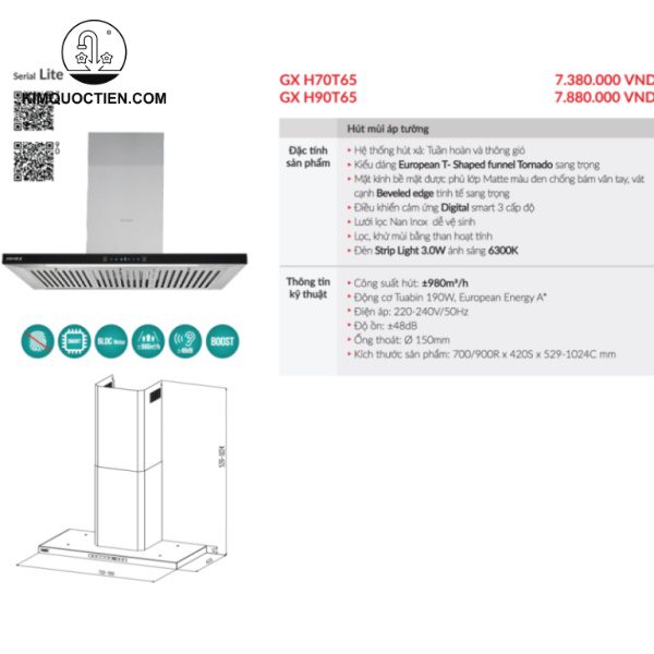 Máy hút mùi GrandX GX H90T65