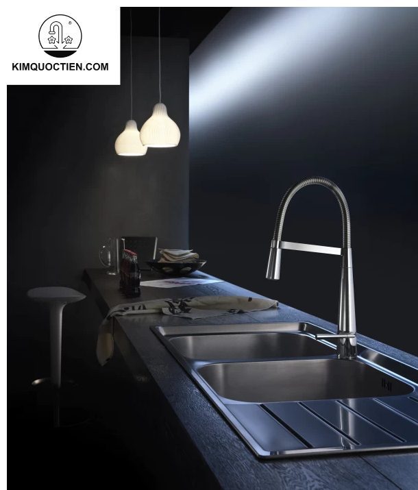 Vòi rửa bát nóng lạnh cần mềm LIKID NB880 mang đậm phong cách thiết kế Ý hiện đại, sang trọng