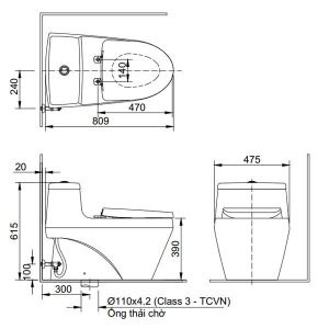 Bồn cầu một khối INAX AC-1035+CW-H17VN