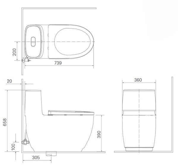 Bàn cầu một khối INAX AC-1052+CW-KA22AVN