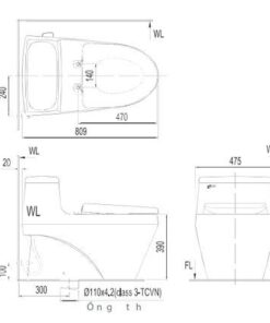 Bồn cầu một khối INAX AC-1135+CW-H17VN