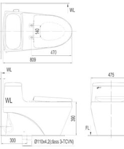 Bồn cầu một khối INAX AC-1135+CW-H18VN