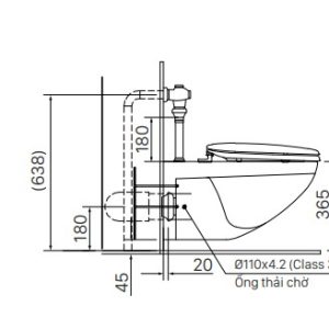 Bồn cầu treo tường INAX AC-22P+CW-KB22AVN