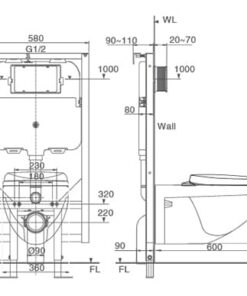 Bồn cầu treo tường INAX AC-23P+CW-H17VN