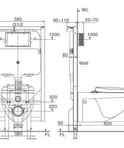 Bồn cầu treo tường INAX AC-23P+CW-S15VN
