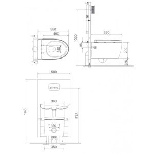 Bồn cầu treo tường INAX AC-952+CW-H17VN
