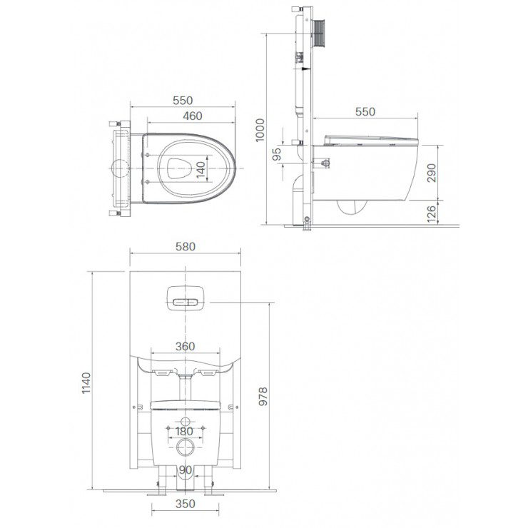 Bồn cầu treo tường INAX AC-952+CW-H18VN